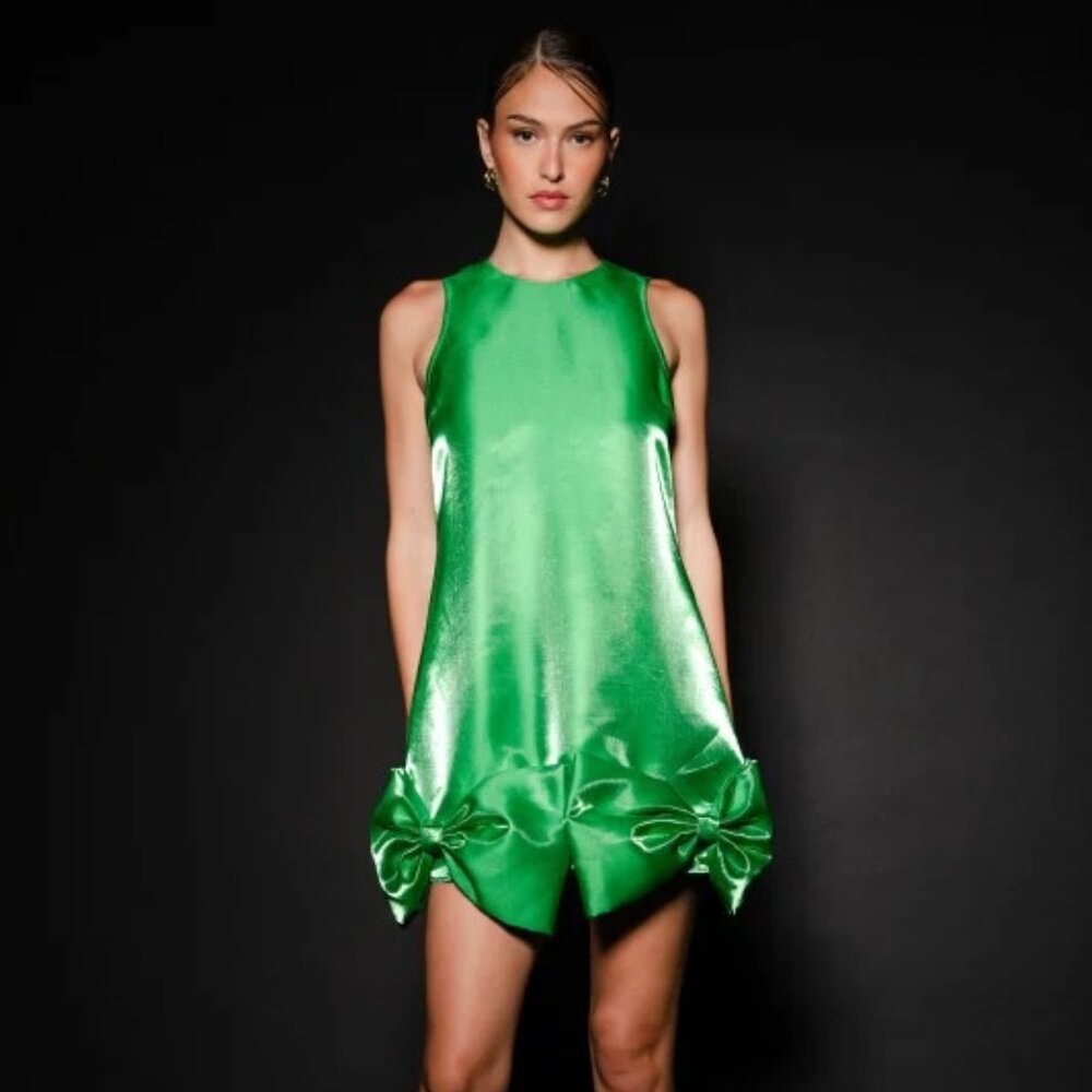 Green Bow Party Dress
